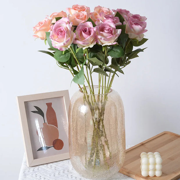 51cm Artificial Rose Flower Valentine's Day Home Wedding Decoration Simulation Flower Fake Flower Feel Flannel Rose