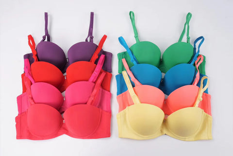 New Women's Cotton Bra Fashion Push Up Comfort Underwear Sexy Solid Color Half Cup Brassiere Small Chest Female Sexy Lingerie