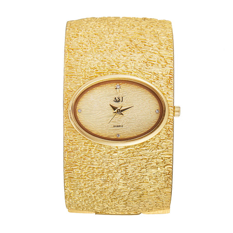 ASJ Women's Bracelet Watch reloj mujer Gold Luxury Bark Pattern Simple watch for women relojes para damas