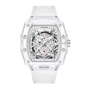 UTHAI Men's Watch: Transparent Quartz Wristwatch with Eye-Catching Sports Personality Design Waterproof Calendar Male Fashion Clock Gift