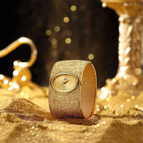 ASJ Women's Bracelet Watch reloj mujer Gold Luxury Bark Pattern Simple watch for women relojes para damas