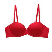New Women's Cotton Bra Fashion Push Up Comfort Underwear Sexy Solid Color Half Cup Brassiere Small Chest Female Sexy Lingerie