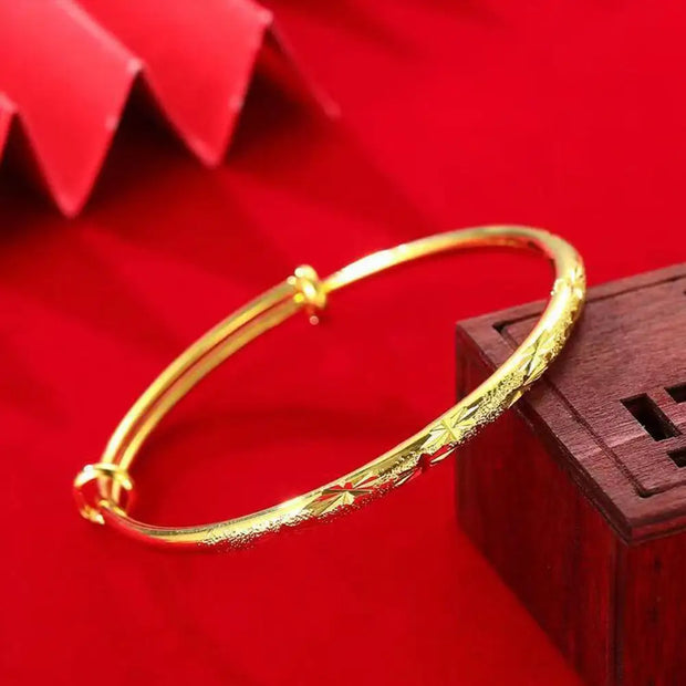 Gold Colour Bracelet Women's Open Glossy Classic All Over The Sky Star Bangles Bracelet For Women Luxury Imitation Gold Jewelry
