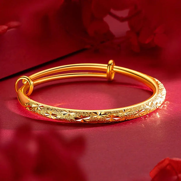 Gold Colour Bracelet Women's Open Glossy Classic All Over The Sky Star Bangles Bracelet For Women Luxury Imitation Gold Jewelry