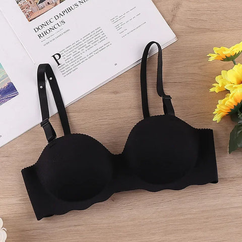 Seamless Sexy Bras Push Up Wireless Lingerie One-pieces Gather Convertible Straps Underwear for Women Solid Color